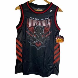 Star Wars Dark Side Imperials Darth Vader Jersey Small S Black Red Mesh Empire